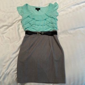 BCX size 11 dress. Robin egg blue and grey. Above knee length